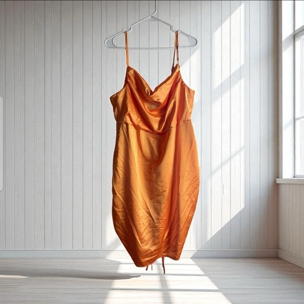 Wild Fable Orange Satin Dress 3X NWT